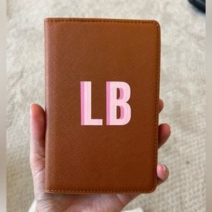 Monogrammed passport cover - brand new with “LB” initials.